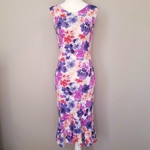 Ava Floral Ruffle Hem Sleeveless Dress